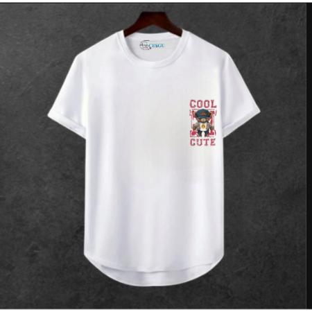 Erkek Ön Baskili T-shirt Plus Model